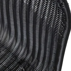 Schwarzer Freischwinger aus Kunstrattan - Babette (2er Set)