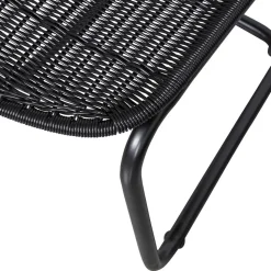 Schwarzer Freischwinger aus Kunstrattan - Babette (2er Set)