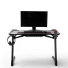 Schwarzer Gamer PC Tisch mit LED Beleuchtung - Frogs