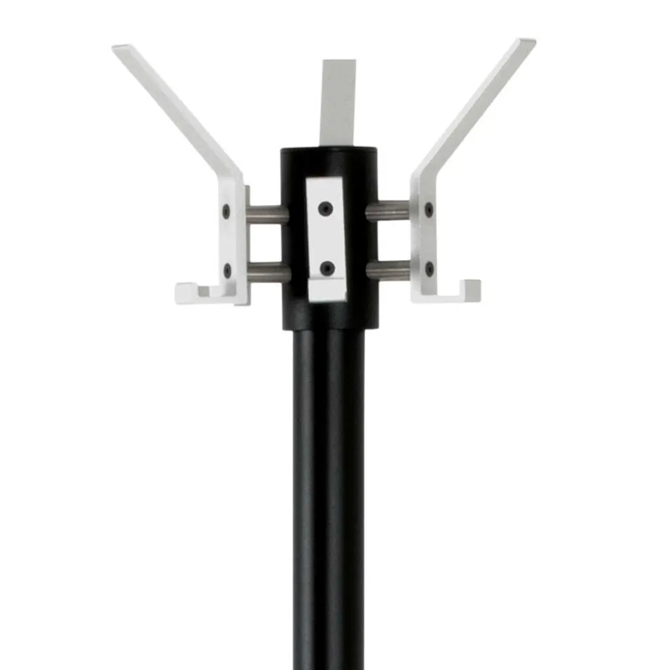 Schwarzer Garderobenstaender aus Stahl mit Aluminium - Leeward