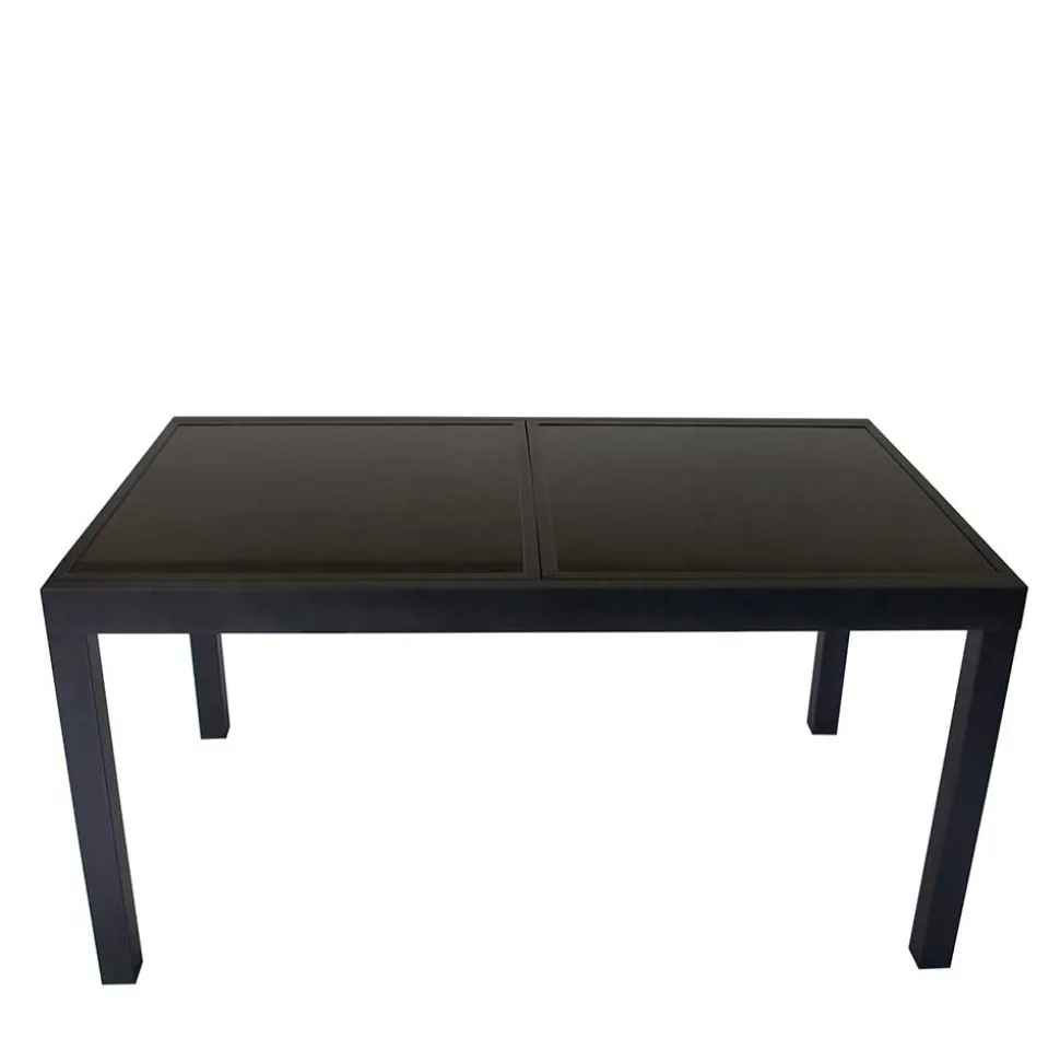 Schwarzer Gartentisch aus Aluminium & Glas - Chiano