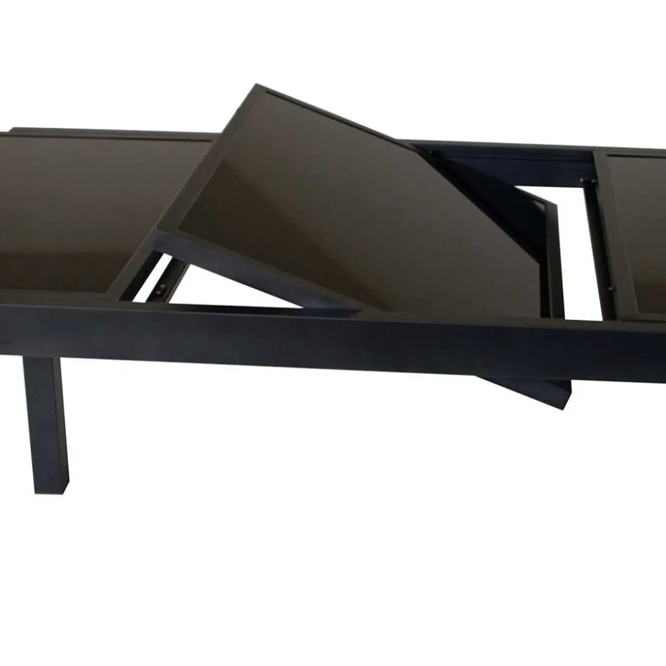 Schwarzer Gartentisch aus Aluminium & Glas - Chiano