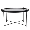 Schwarzer Glas Wohnzimmertisch in Rund 70 cm - Chroma