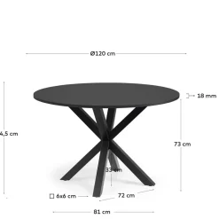 Schwarzer Küchentisch in modernem Design - Aknita