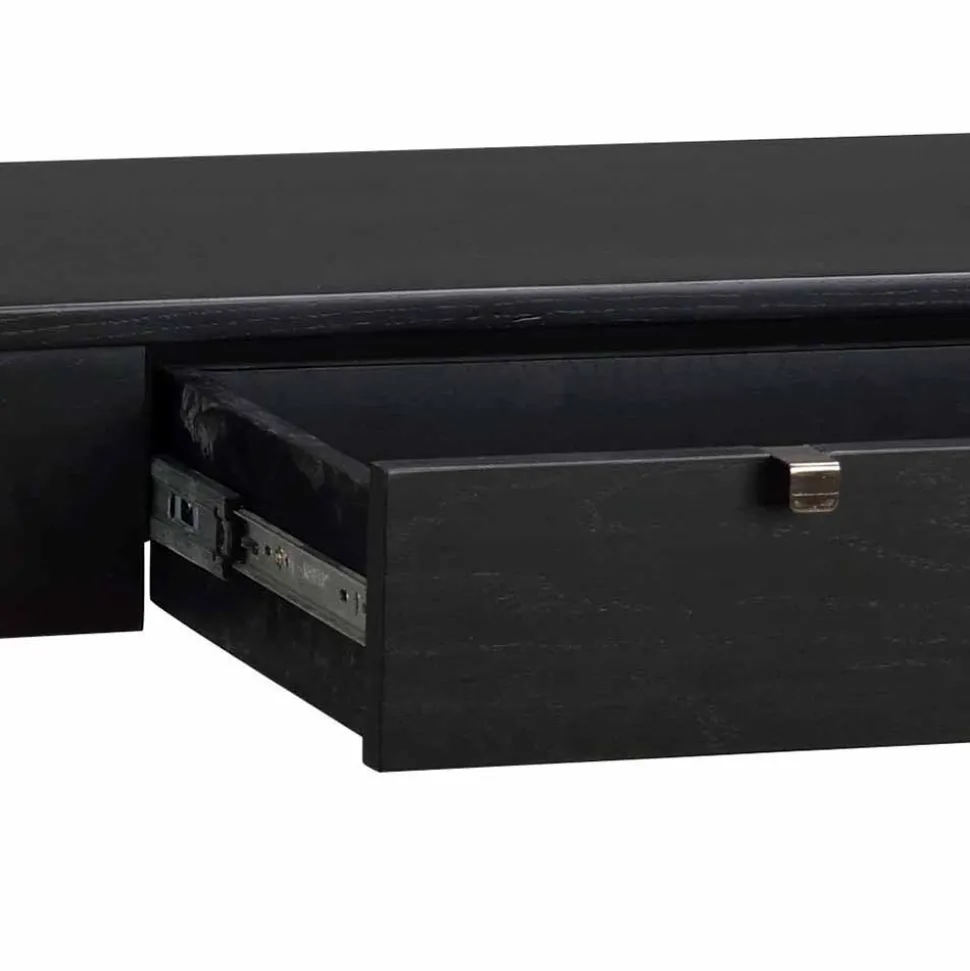 Schwarzer Konsolentisch mit Schublade - Geskan