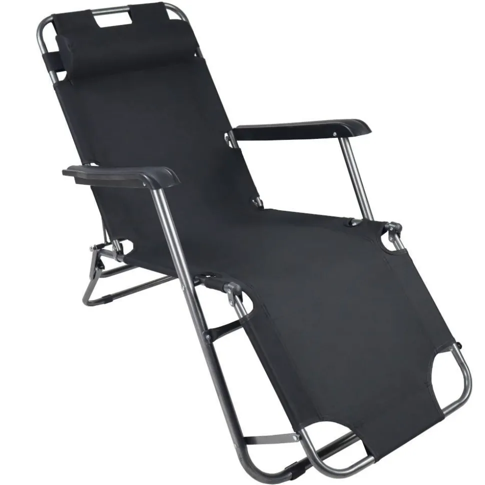Schwarzer Liegestuhl klappbar - Conceppa