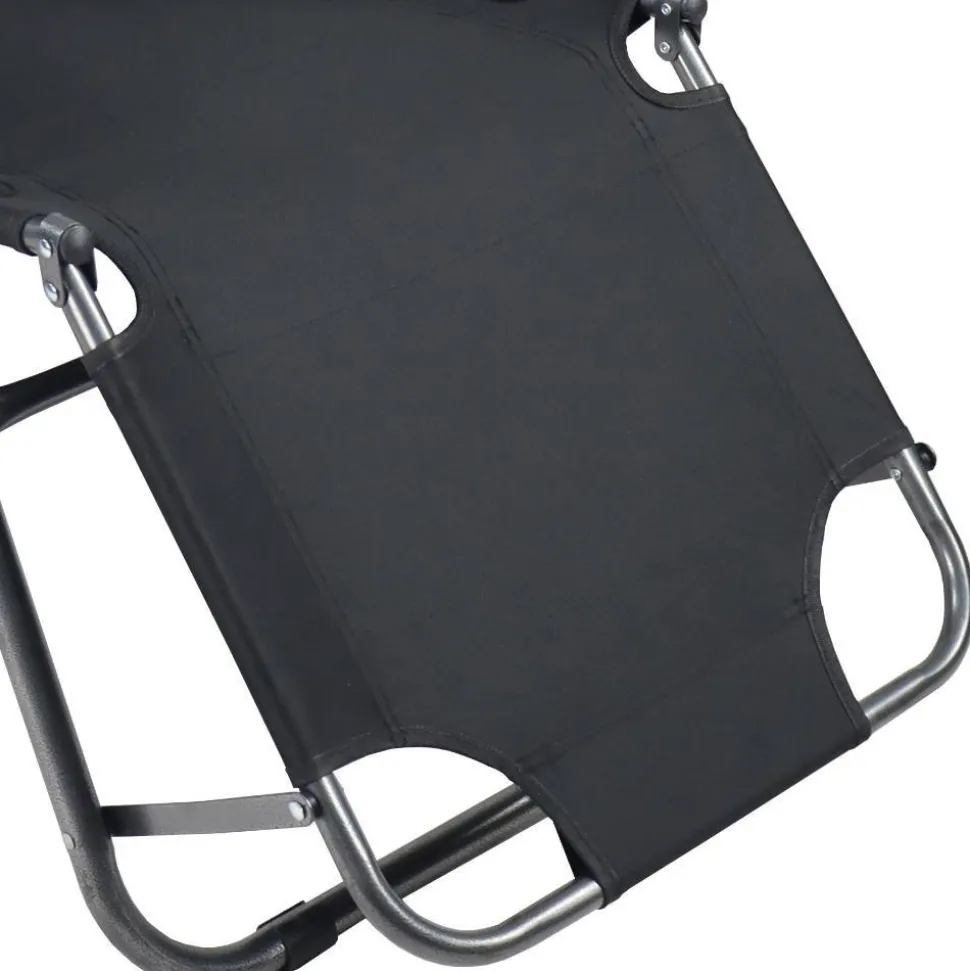 Schwarzer Liegestuhl klappbar - Conceppa