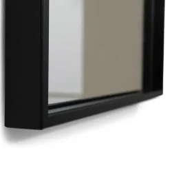 Schwarzer Metallspiegel oben gerundet - Dieus