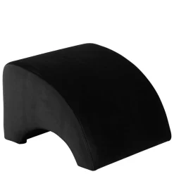 Schwarzer Polsterhocker aus Samtvelours - Leverias