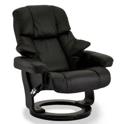 Schwarzer Relaxsessel mit Fußablage - Nautygo (zweiteilig)