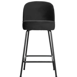 Schwarzer Retro Samt Barstuhl in zwei Höhen - Abelless