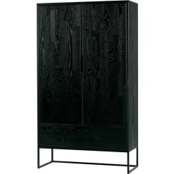 Schwarzer Schrank aus Holz & Metall - Almery