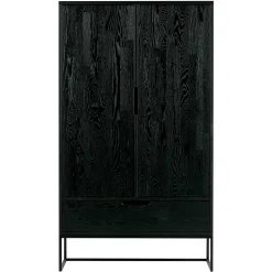 Schwarzer Schrank aus Holz & Metall - Almery