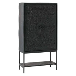 Schwarzer Schrank mit Schnitzereien - Namibe