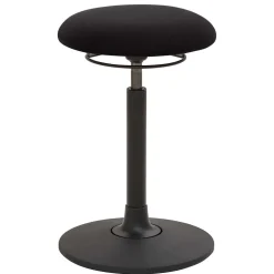 Schwarzer Schreibtisch-Hocker in Rund - Piton