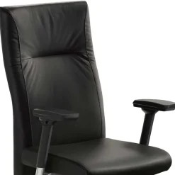 Schwarzer Schreibtischsessel mit Lederbezug - Heliawa