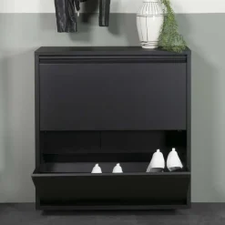 Schwarzer Schuhschrank aus Stahl - Silo