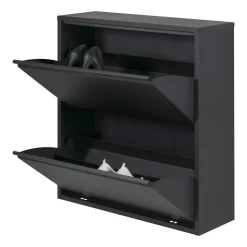 Schwarzer Schuhschrank aus Stahl - Silo