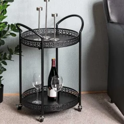 Schwarzer Servierwagen in rundem Design - Mapel