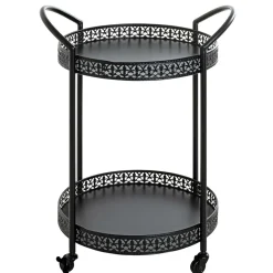 Schwarzer Servierwagen in rundem Design - Mapel