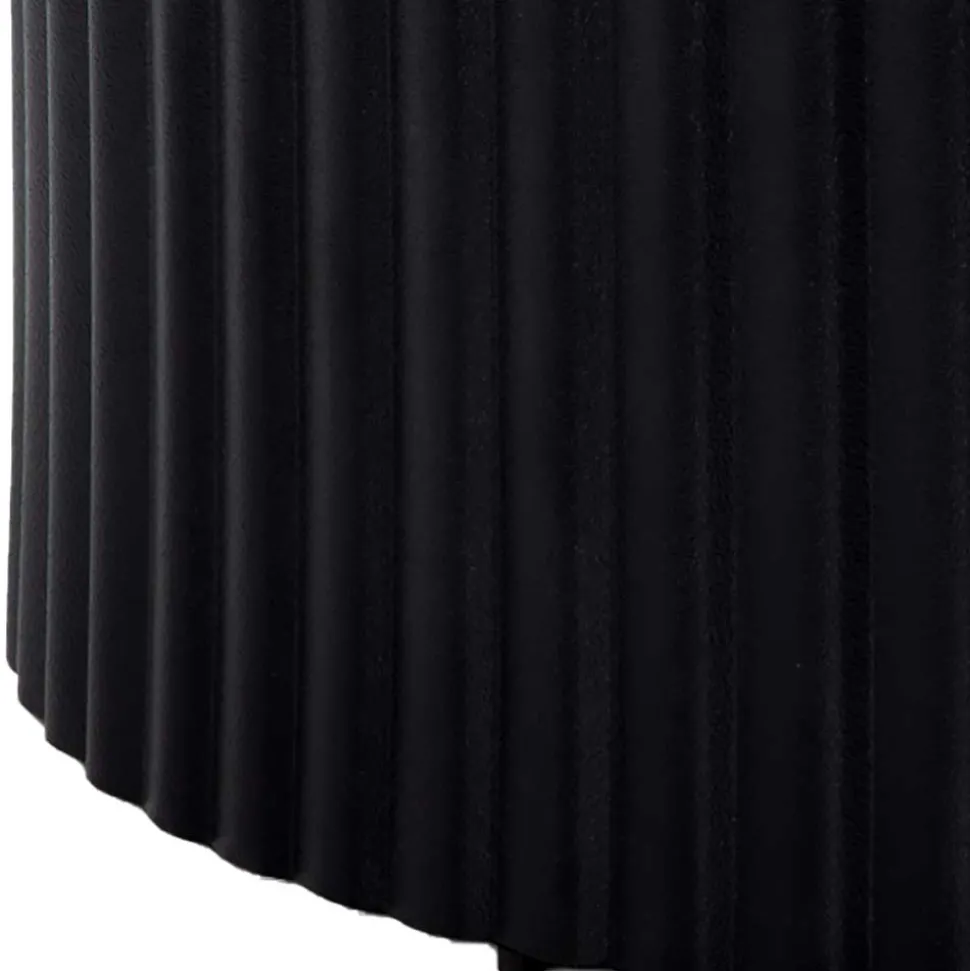 Schwarzer Sofatisch mit gerilltem Zylindergestell - Crocetta