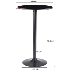 Schwarzer Stehtisch in Rund 60 cm - Cleva