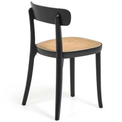 Schwarzer Stühle mit Rattan - Racer (2er Set)