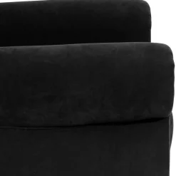 Schwarzer Velours Sessel mit Ohren - Bravassa