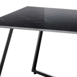 Schwarzer Wohnzimmer Sofatisch mit Marmorplatte - Anyala