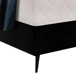 Schwarzes Boxspringbett mit Stoffbezug - Mexa
