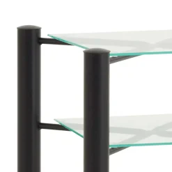 Schwarzes Einzelbett Bairika mit Nachttisch (zweiteilig)