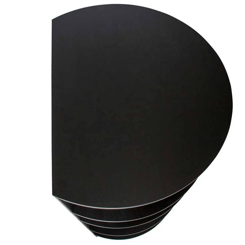 Schwarzes Holz Regal in Halbrund - Nircana