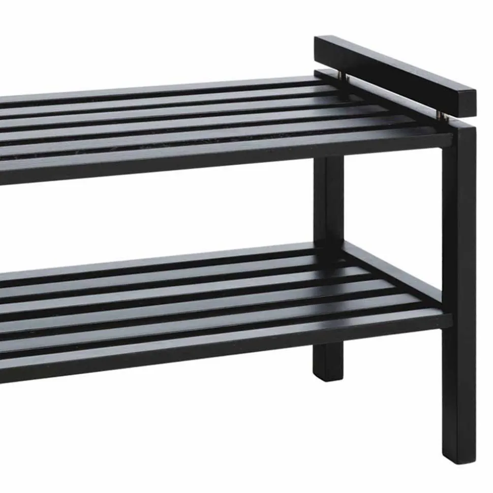 Schwarzes Schuhregal aus Eiche Massivholz - Geskan