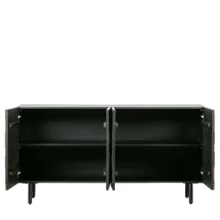 Schwarzes Sideboard mit Schnitzereien Front - Eiken