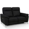 Schwarzes Zweier Sofa mit Relaxfunktion - Salma