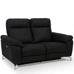 Schwarzes Zweier Sofa mit Relaxfunktion - Salma