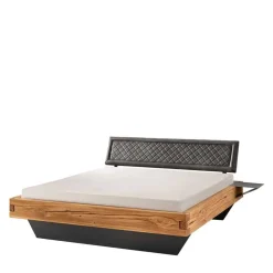 Schwebebett mit Leder-Kopfteil - Emjan