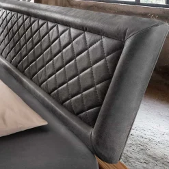 Schwebebett mit Leder-Kopfteil - Emjan