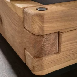 Schwebebett mit Leder-Kopfteil - Emjan