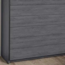 Schwebetüren-Kleiderschrank in Eiche Grau - Carika
