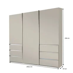 Schwebetüren-Kleiderschrank in Champagner - 3-türig - Vilantinos