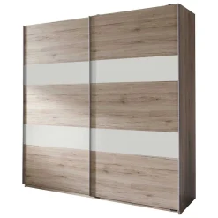 Schwebetürenschrank in Eiche San Remo & Weiß - Binokaranka