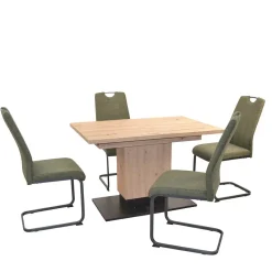 Schwingstühle & Säulentisch ausziehbar - Leggera (fünfteilig)
