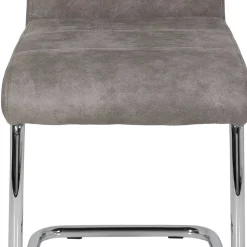 Schwingstuhl aus Microfaser Grau - Kirana (Set)