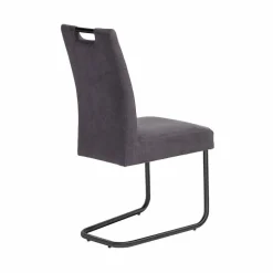 Schwingstuhl Buleta mit Microfaser Bezug in Anthrazit (2er Set)