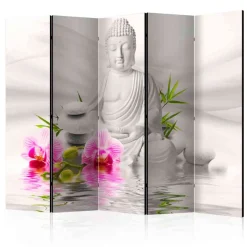 2-seitiger Druck Paravent Weißer Buddha - Boom