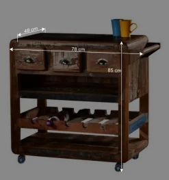 Servierwagen Clarendon in Shabby Chic Design