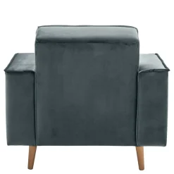 Sessel aus Samtvelours in Blaugrau - Lymeca