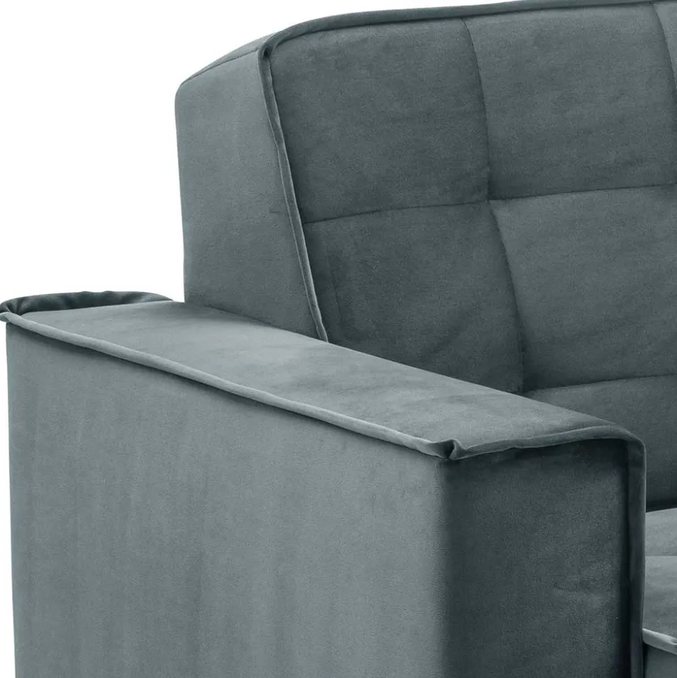 Sessel aus Samtvelours in Blaugrau - Lymeca