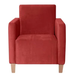 Sessel aus Samtvelours in Ziegelrot - Sunset